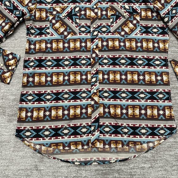 Rock & Roll Denim Modern Aztec Western Men’s Shirt - Picture 3 of 14